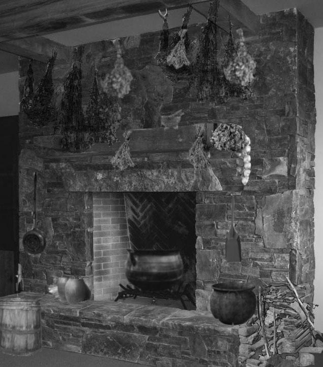 Fireplace drying herbs